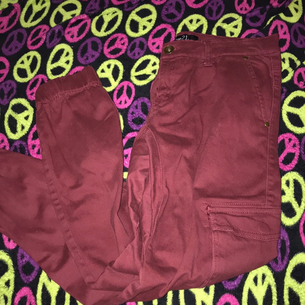 Burgundy joggers